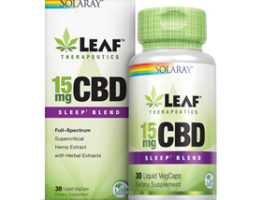 Solaray Leaf Therapeutics: Full-Spectrum CBD Sleep Blend 15 mg (30 Liquid Vegetarian Capsules)