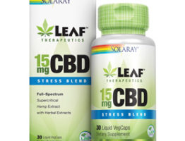 Solaray Leaf Therapeutics: Full-Spectrum CBD Stress Blend 15 mg (30 Liquid Vegetarian Capsules)
